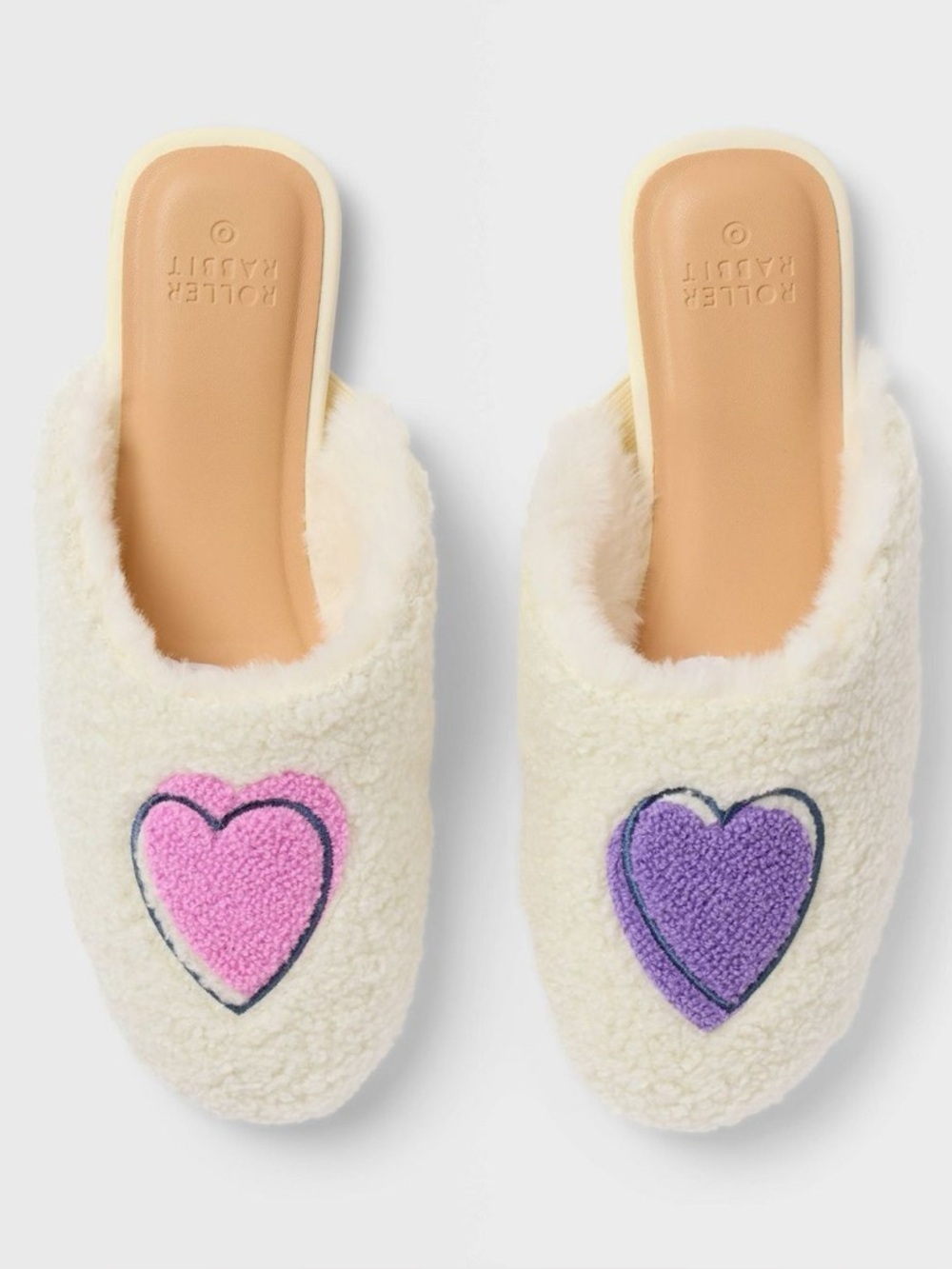 Roller Rabbit x Target | Women's Disco Hearts Wave Fuzzy House Slipper Size L